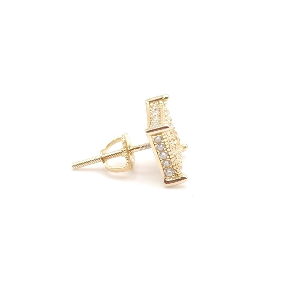 925 Silver Gold Moissanite Stud Earrings - Picture 7 of 13